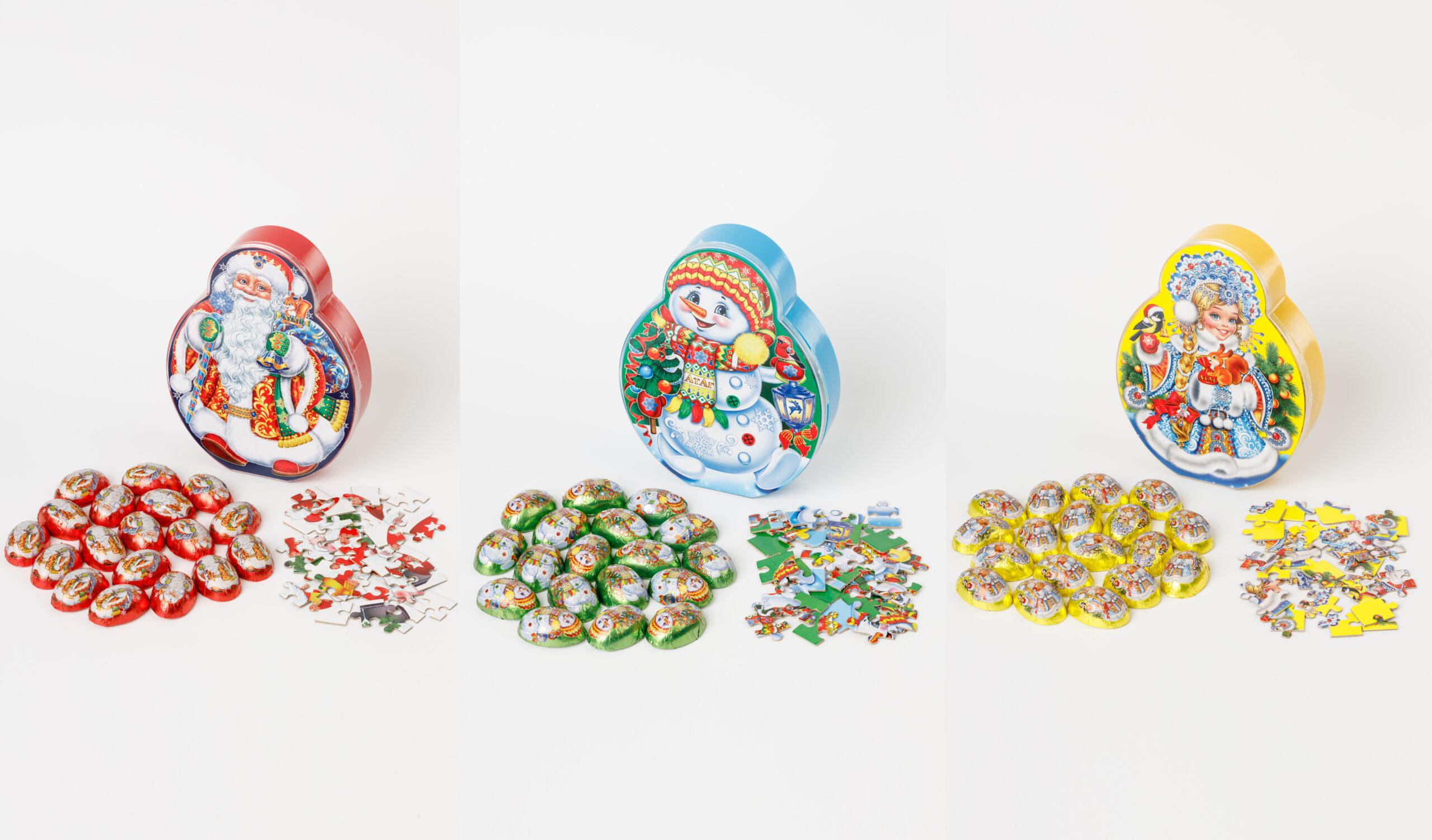 Конфеты глазированные «Чудесные игрушки» (Дед Мороз, снеговик, Снегурочка) 200 г
